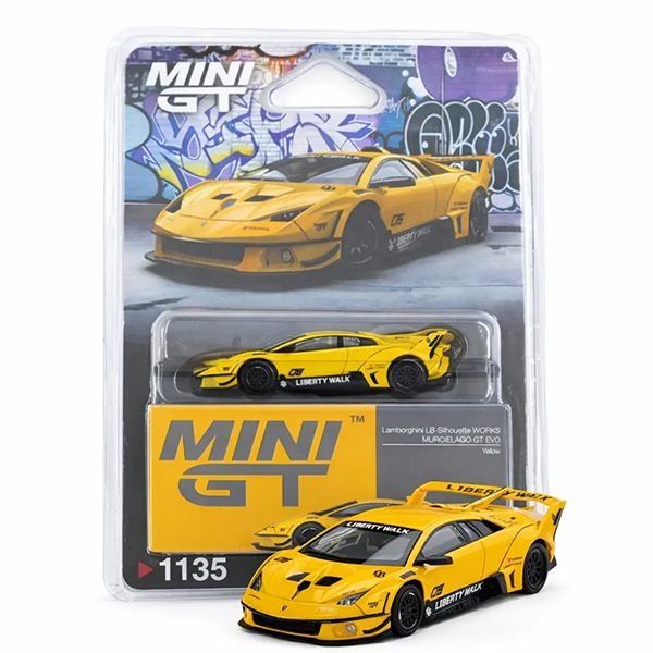 Mini GT 1/64 LB-Silhouette WORKS MURCIELAGO GT Evo Yellow MGT01135