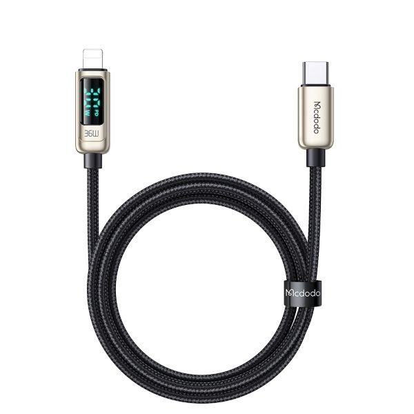 Mcdodo CA-8811 20w Dijital Göstergeli Type-c To Lightning PD Data-şarj Kablosu Gümüş 1.2m