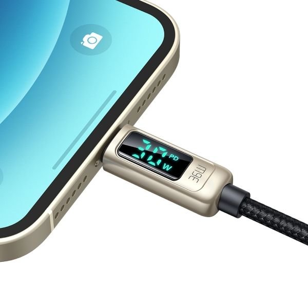 Mcdodo CA-8811 20w Dijital Göstergeli Type-c To Lightning PD Data-şarj Kablosu Gümüş 1.2m