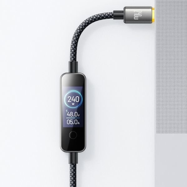 Mcdodo CA-8750 240W Type-C To Type-C TFT Ekranlı Şarj Kablosu 1.2m Siyah