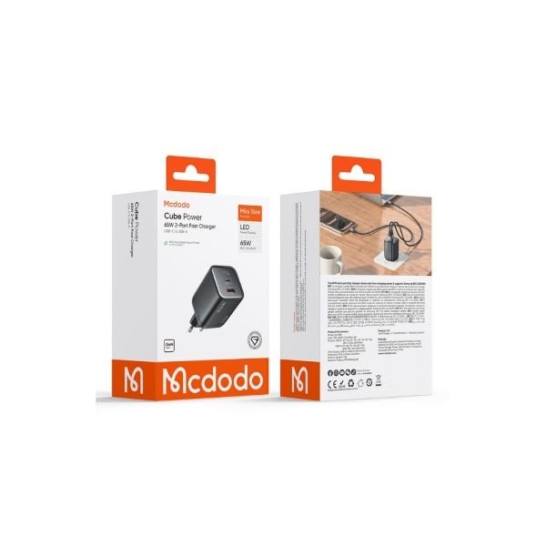 Mcdodo CH-8590 YGS 65W Dijital Ekranlı USB-A USB-C Hızlı Şarj Adaptörü