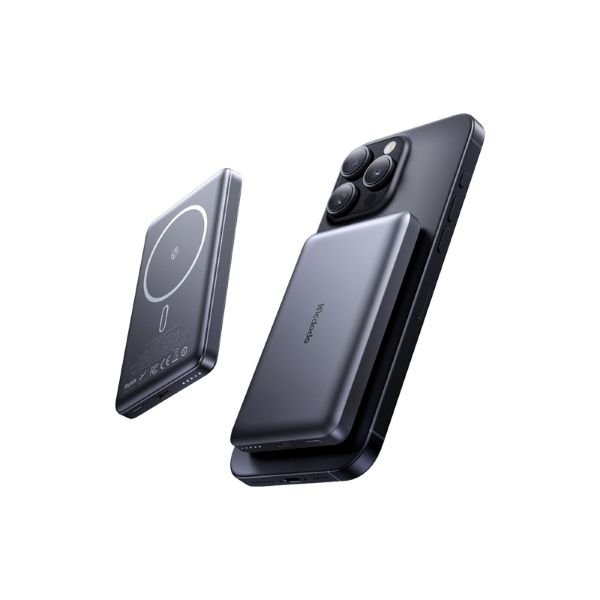 Mcdodo MC-4651 10000mAh 20w Metal Ultra İnce Manyetik Kablosuz Powerbank – Siyah
