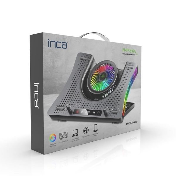 Inca INC-619GMS 10-19 Çelik Ledli Kontrol Paneli 7 kademeli RGB Ledli Gaming Notebook Soğutucu