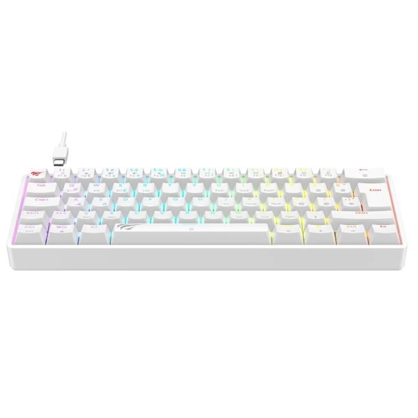 Havit Gamenote KB920L Plus-TUR RGB Mekanik Oyuncu Klavyesi – Beyaz