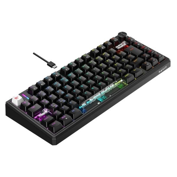 Havit Gamenote KB916L Pro-TUR RGB Manyetik Mekanik Oyuncu Klavyesi – Siyah
