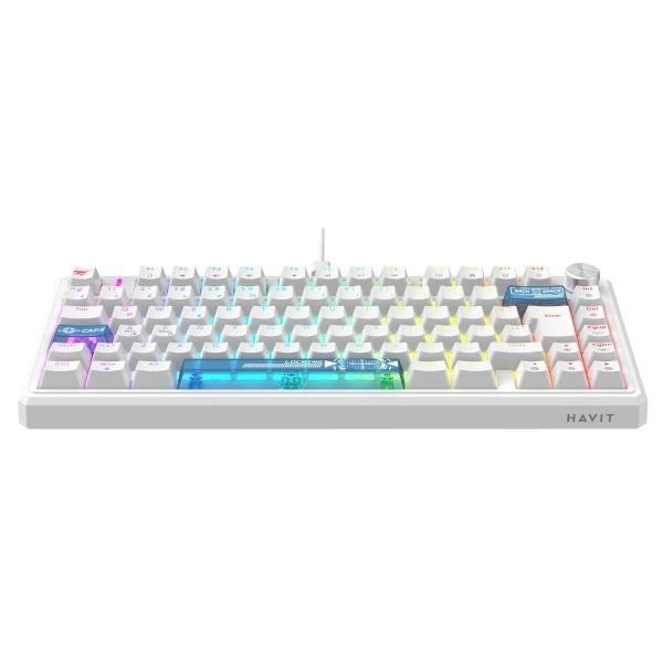 Havit Gamenote KB916L Pro-TUR RGB Manyetik Mekanik Oyuncu Klavyesi – Beyaz