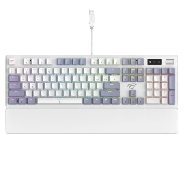 Havit Gamenote KB926L-TUR Mekanik RGB Mavi Switch Kablolu Oyuncu Klavyesi – Beyaz