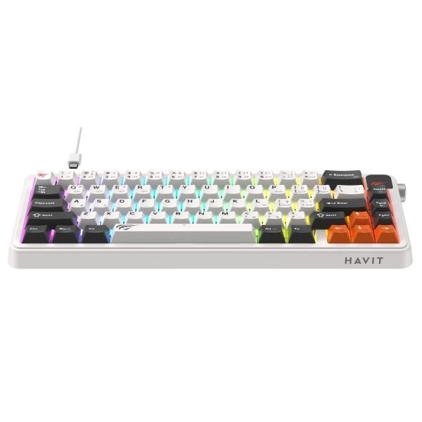 Havit Gamenote KB932L Pro-TUR Tri-Mode RGB Mekanik Oyuncu Klavyesi – Beyaz
