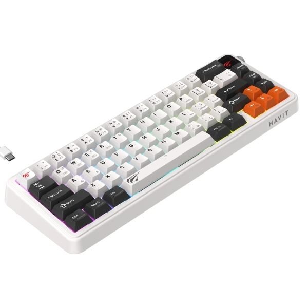 Havit Gamenote KB932L Pro-TUR Tri-Mode RGB Mekanik Oyuncu Klavyesi – Beyaz