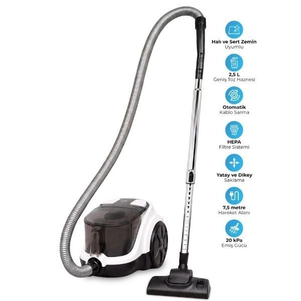 Pirantech EK-203 900 W Toz Torbasız Elektrikli Süpürge