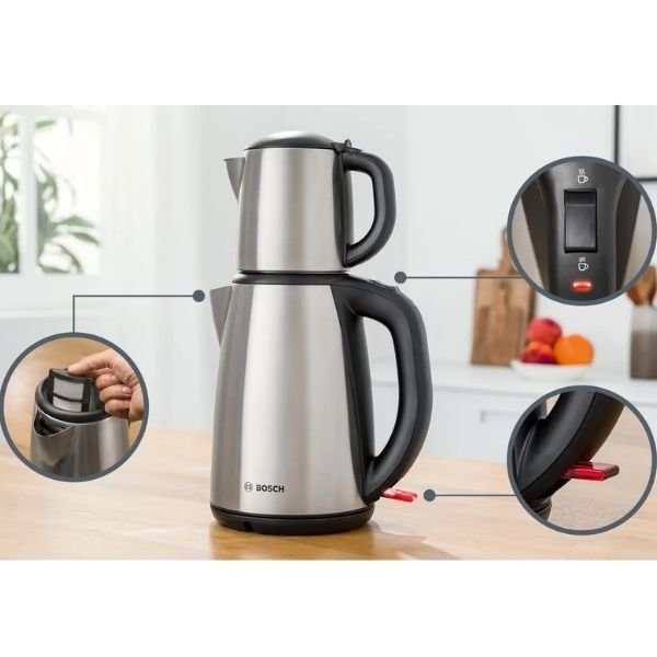 Bosch TTA5883 1800 W Çelik Demlikli Çay Makinesi