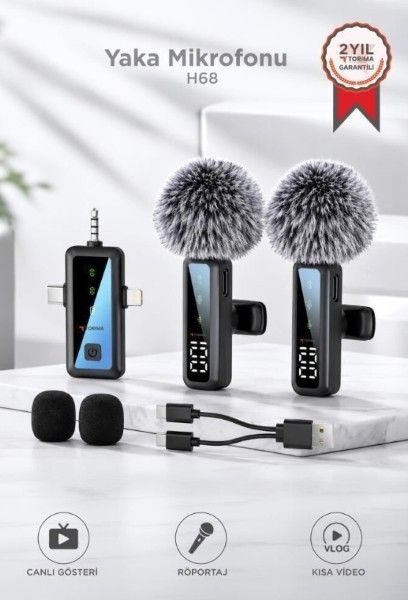 Torima H68 Wireless Yaka MikrofonuSiyah