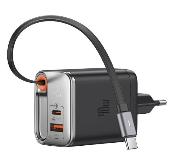 Mcdodo CH-4281 40W GaN Şarj Adaptörü Dahili Geri Çekilebilir Kablolu