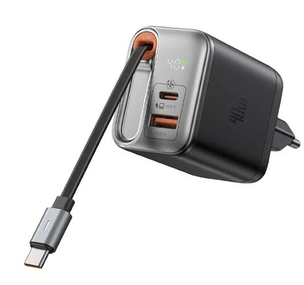 Mcdodo CH-4281 40W GaN Şarj Adaptörü Dahili Geri Çekilebilir Kablolu