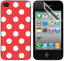 ttec Taks Puantiye 02 iPhone 4/4S Arka Yüzey ve Ekran Koruyucular Kırmızı 2EKR7591