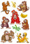 Herma Çocuk Etiketleri Sevimli Maymun Ailesi 3261