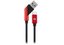 S-link Swapp 1 m 3A Micro USB Çapraz Uçlu Siyah Kırmızı Şarj Kablosu