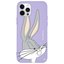 Deercase iPhone 13 Pro Max Lila Renkli Silikon Bugs Bunny Fun Telefon Kılıfı