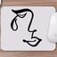 E-Hediyeci Karakalem Çizimi Soyut Yüz Tasarımlı Mousepad -4
