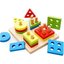 Hamaha Wooden Toys 4 Lü Kare Geometrik Yerli Boyalı