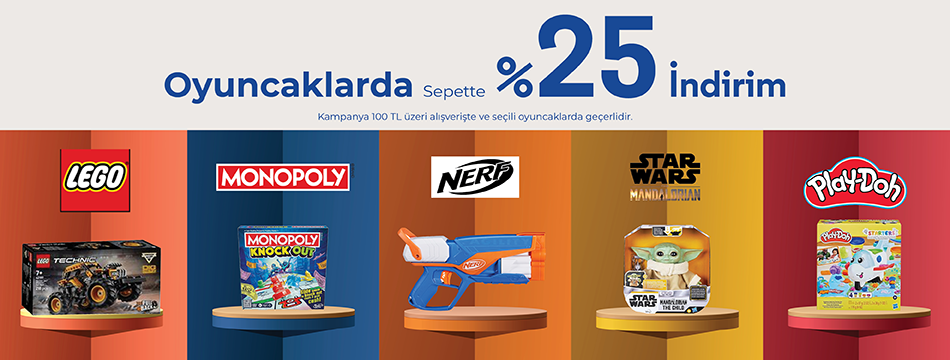 Seçili Oyuncaklarda Sepette %25 İndirim